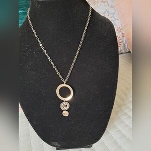 925 Israel Sterling Silver Silpada Circle Hammered Pendant Necklace